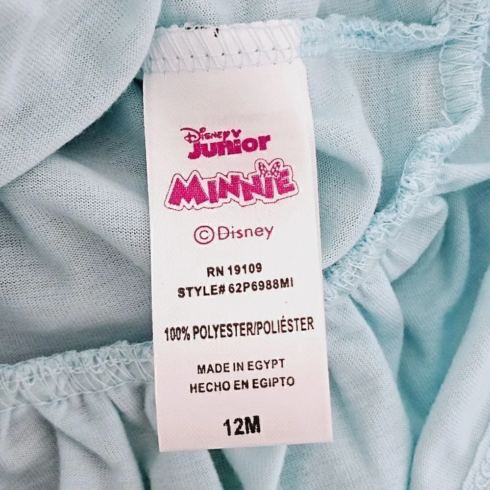 New! Disney Minnie Mouse 2 Piece Long Sleeve Ruffle Top Legging Baby Toddler Set